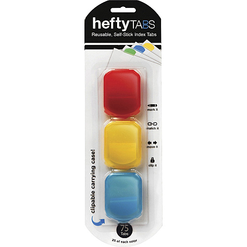 LEE Clip Dispenser Index Tabs Write-on Tab(s) - 1.75" Tab Height x 1.25" Tab Width - Assorted Tab(s) - 75 / Pack (13114)