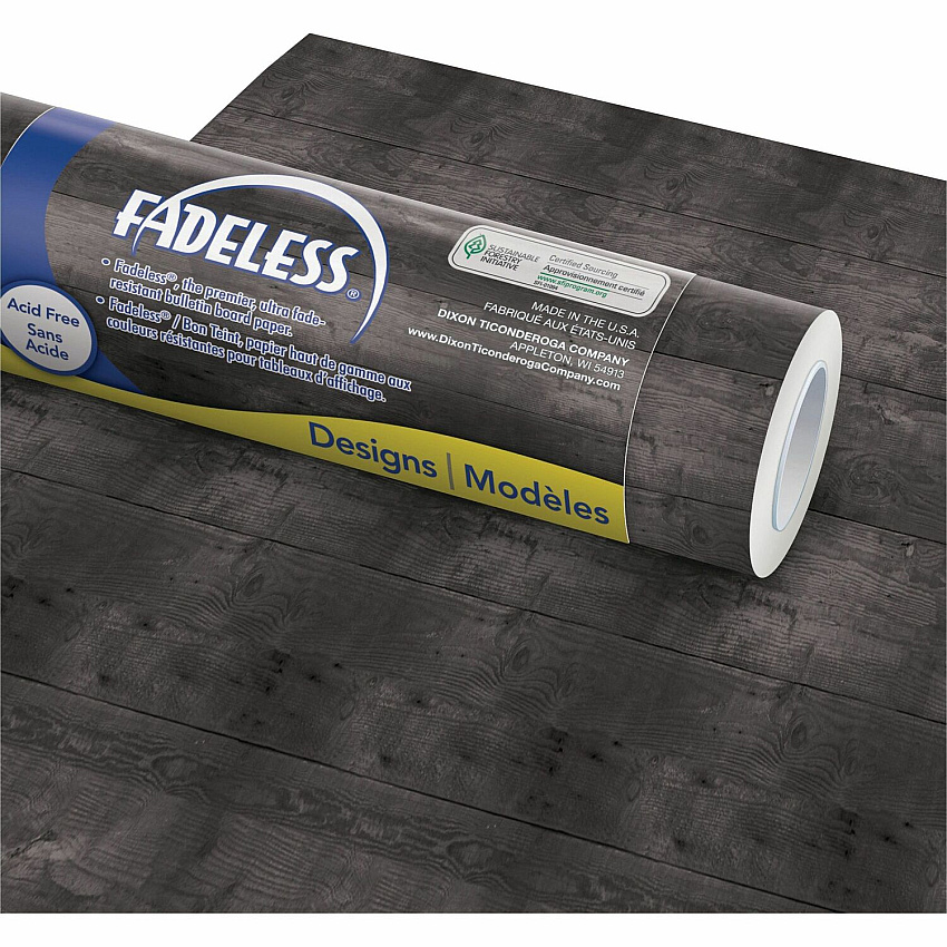 Fadeless Designs Paper Roll Art Project, Craft Project, Classroom, Display, Table Skirting, Decoration, Bulletin Board - 48" Width x 50" Length - Black - 1 Roll (P56915)