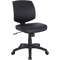 Lorell Task Chair Polyvinyl Chloride (PVC) Seat Material - Polyvinyl Chloride (PVC) Back Material - 5-star Base - Black - 1 Each (LLR84877)