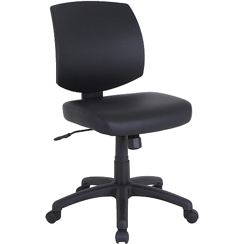 Lorell Task Chair Polyvinyl Chloride (PVC) Seat Material - Polyvinyl Chloride (PVC) Back Material - 5-star Base - Black - 1 Each (LLR84877)