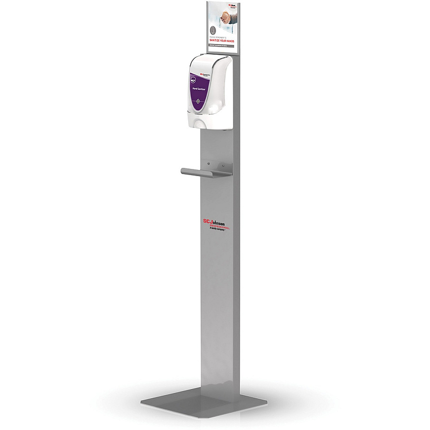 SC Johnson Hand Hygiene Touch-free Dispenser Stand Automatic - Touch-free, Sturdy, Durable, Wear Resistant, Tear Resistant - Silver - 1 Each (TFDISPSTAND)