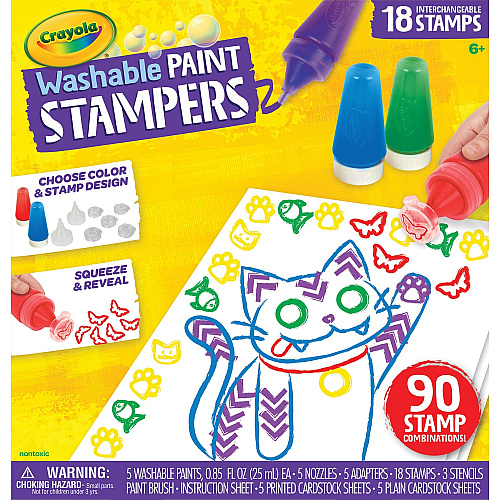 Crayola Washable Paint Stampers Set 0.85 fl oz - 1 / Kit - Assorted (541077)
