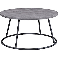 Lorell Accession Coffee Table Round Top - Powder Coated Four Leg Base - 4 Legs - 200 lb Capacity - 1