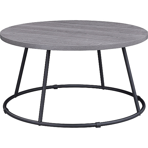 Lorell Accession Coffee Table Round Top - Powder Coated Four Leg Base - 4 Legs - 200 lb Capacity - 1" Table Top Thickness x 31.50" Table Top Diameter - 16.75" Height - Assembly Required - Weathered Charcoal - Laminate Top Material - 1 Each (LLR16260)