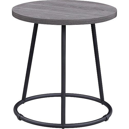 Lorell Accession End Table Round Top - Powder Coated Four Leg Base - 4 Legs - 200 lb Capacity - 1" Table Top Thickness x 19" Table Top Diameter - 19.75" Height - Assembly Required - Weathered Charcoal - Laminate Top Material - 1 Each (LLR16262)