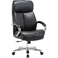 Lorell Big & Tall High-Back Chair Bonded Leather Seat Material - Black Back Color - Bonded Leather Back Material - High Back - Black - Armrest - 1 Each (LLR67004)
