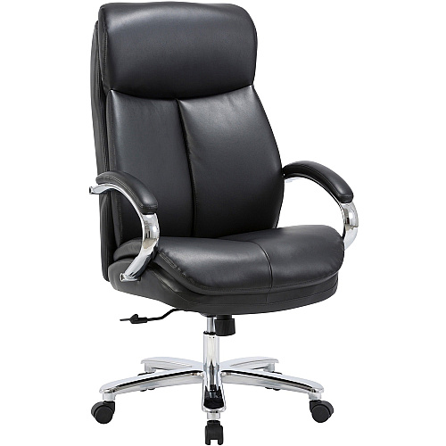 Lorell Big & Tall High-Back Chair Bonded Leather Seat Material - Black Back Color - Bonded Leather Back Material - High Back - Black - Armrest - 1 Each (LLR67004)