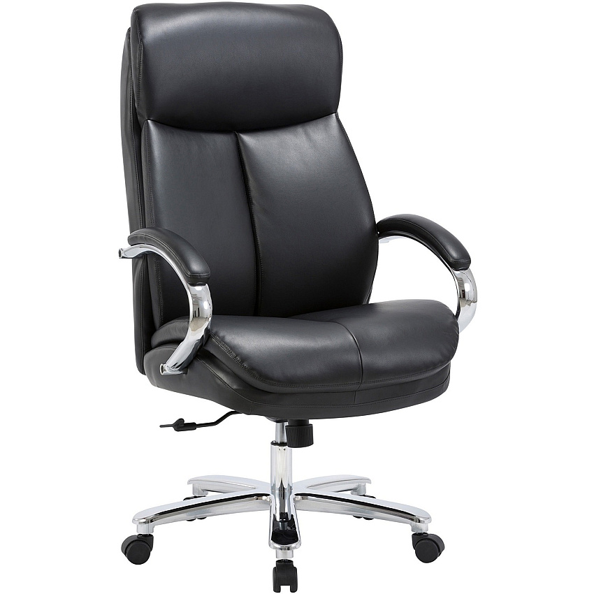 Lorell Big & Tall High-Back Chair Bonded Leather Seat Material - Black Back Color - Bonded Leather Back Material - High Back - Black - Armrest - 1 Each (LLR67004)