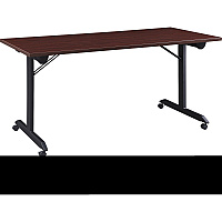 Lorell Mobile Folding Training Table Rectangle Top - Powder Coated Base - 200 lb Capacity - 63