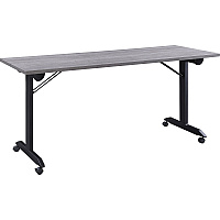 Lorell Mobile Folding Training Table Rectangle Top - Powder Coated Base - 200 lb Capacity - 63