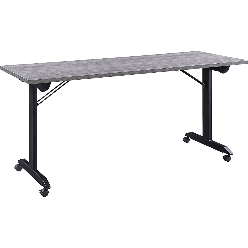 Lorell Mobile Folding Training Table Rectangle Top - Powder Coated Base - 200 lb Capacity - 63" Table Top Width - 29.50" Height x 63" Width x 29.50" Depth - Assembly Required - Gray - Laminate Top Material - 1 Each (LLR60741)