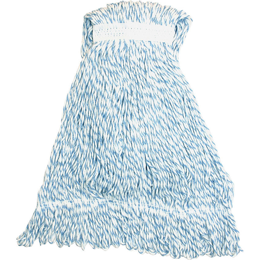 Genuine Joe Blue Stripes Hygrade Mophead Large - Rayon - Blue, White - 1 Each (GJOLBW1B)