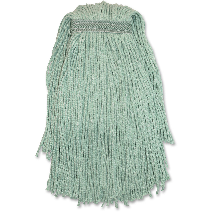 Genuine Joe Blended Yarn Mophead #20 - Stain Resistant, Durable, Narrow Headband, Cut Ends - Yarn - Green - 1 Each (GJON20G1B)
