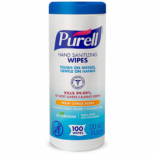 PURELL&reg; Sanitizing Wipes Fresh Citrus - White - 100/Tub - 1 Each (911112)