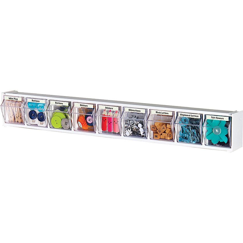Deflecto Tilt Bin Interlocking Multi-Bin Storage Organizer 9 Compartment(s) - 4.50" Height x 23.63" Width x 3.63" Depth - Counter - Black - 1 Each (20903)