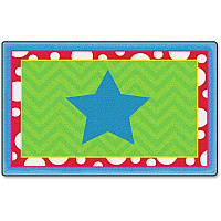 Flagship Carpets Silly Mat Class Seating Rug Floor Rug - 36" Length x 24" Width - Rectangle - Multicolor - Nylon - 1 Each (CE33108W)