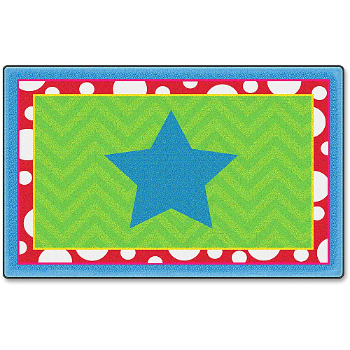 Flagship Carpets Silly Mat Class Seating Rug Floor Rug - 36" Length x 24" Width - Rectangle - Multicolor - Nylon - 1 Each (CE33108W)