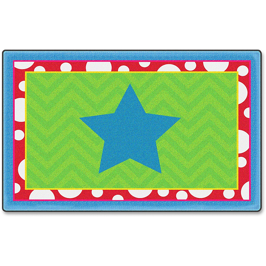 Flagship Carpets Silly Mat Class Seating Rug Floor Rug - 36" Length x 24" Width - Rectangle - Multicolor - Nylon - 1 Each (CE33108W)