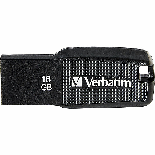 Verbatim 16GB Ergo USB Flash Drive - Black 16 GB - USB 2.0 - Black - Lifetime Warranty - 1 Each (70875)