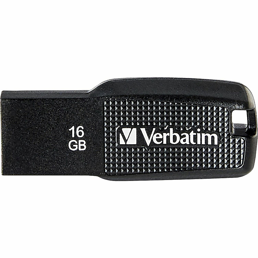 Verbatim 16GB Ergo USB Flash Drive - Black 16 GB - USB 2.0 - Black - Lifetime Warranty - 1 Each (70875)