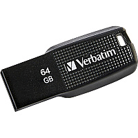 Verbatim 64GB Ergo USB Flash Drive - Black 64 GB - USB 2.0 - Black - Lifetime Warranty - 1 Each (70877)