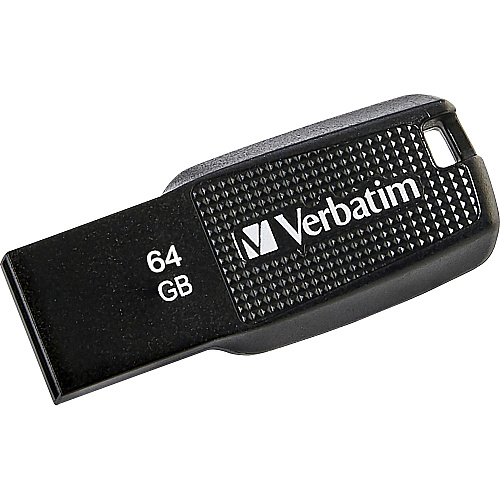 Verbatim 64GB Ergo USB Flash Drive - Black 64 GB - USB 2.0 - Black - Lifetime Warranty - 1 Each (70877)