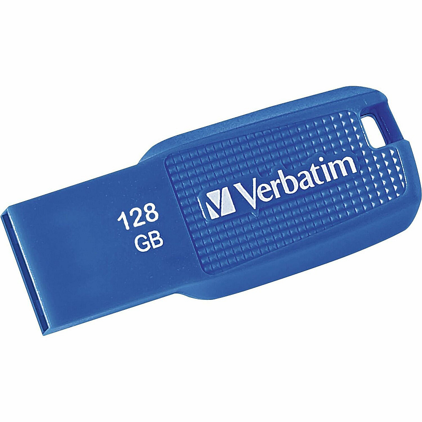 Verbatim 128GB Ergo USB 3.0 Flash Drive - Blue 128 GB - USB 3.0 - Blue - Lifetime Warranty - 1 Each (70880)