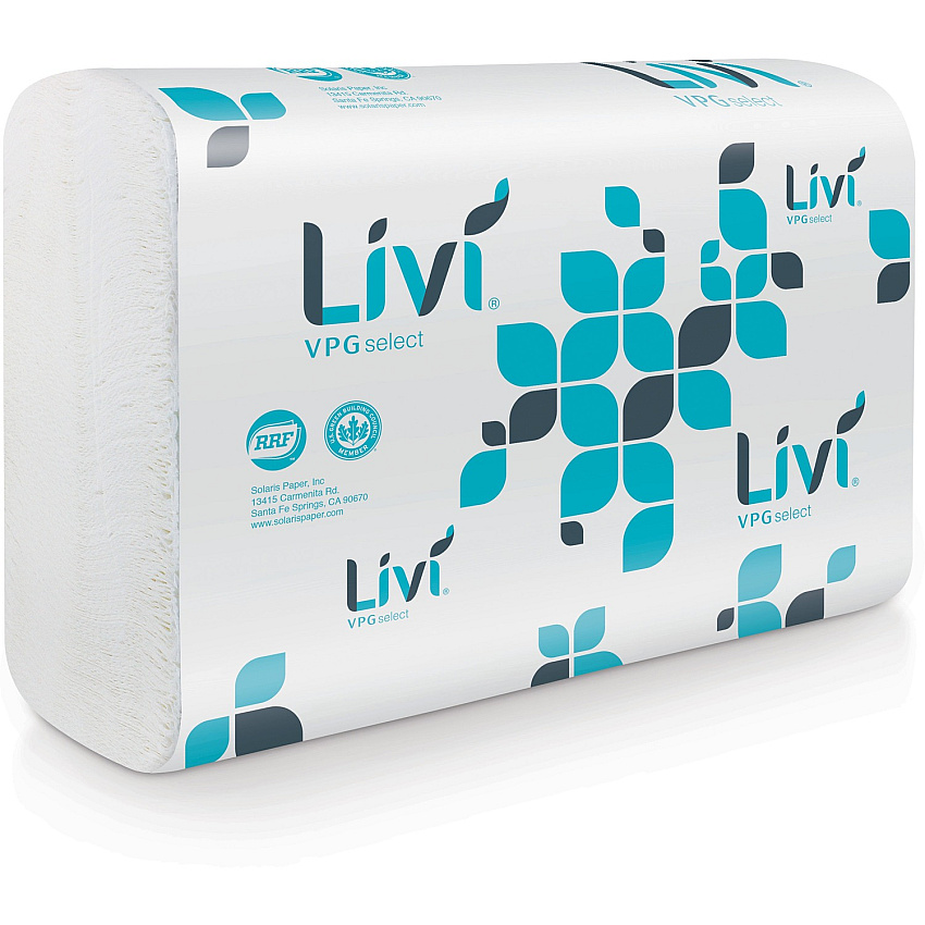 Livi&reg; Multifold Paper Towel, White, 1-Ply, 2200 Towels 1 Ply - Multifold - 9.45" Width x 10.55" Length - White - Virgin Fiber - 220/Pack - 10 / Carton (50861)