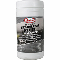 Claire Stainless Steel Wipe Ready-To-Use - Citrus Scent - 12" Length x 9.50" Width - Pre-moistened - Purple - 40/Tub - 1 Each (CL993)