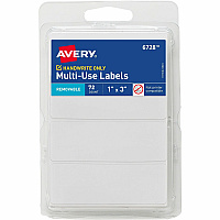 Avery&reg; Removable Multi-Use ID Labels on Small Sheets - Handwrite Only 1" Height x 3" Width - Removable Adhesive - Rectangle - White - Paper - 3 / Sheet - 24 Total Sheets - 2592 Total Label(s) - 72/Pack - 1 Carton (06728)