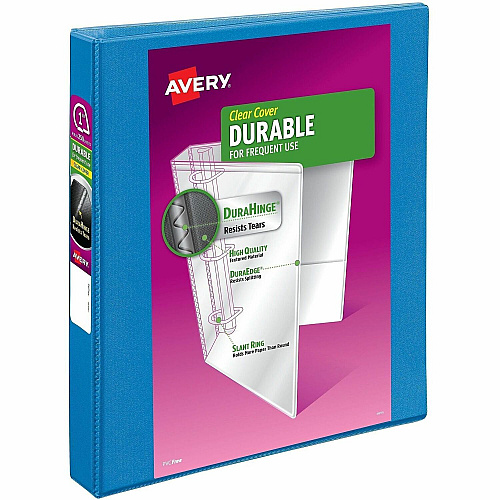 Avery&reg; Durable View1" Binder, Pool Blue Binder (17831)