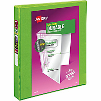 Avery Durable View 3 Ring Binder, 1 Inch Slant Rings, 1 Green Binder (17832)