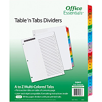 Avery&reg; Table 'n Tabs Multicolored Tab A-Z Dividers 288 x Divider(s) - 288 Tab(s) - A-Z - 26 Tab(s)/Set - 8.5" Divider Width x 11" Divider Length - 3 Hole Punched - White Paper Divider - Multicolor Paper Tab(s) - 3/Pack - 1 Carton (24843)
