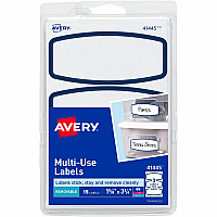 Avery&reg; Blue Border Removable Multi-Use Labels - HeightRemovable Adhesive - Arched Rectangle - Laser, Inkjet - White, Blue - Paper - 3 / Sheet - 90 Total Sheets - 270 Total Label(s) - 1 Carton (41445)