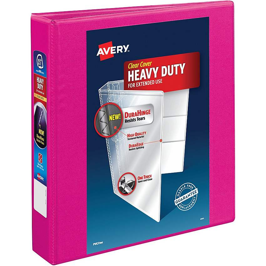 Avery&reg; DuraHinge Ring Binder 1 1/2" Binder Capacity - Letter - 8 1/2" x 11" Sheet Size - 375 Sheet Capacity - Fastener: Slant Ring - Pocket: 4 - Polypropylene - Recycled - Pocket, Durable Hinge, Tear Resistant, Split Resistant, Non-stick, Arch (79721)