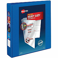 Avery&reg; DuraHinge Ring Binder 1 1/2" Binder Capacity - Letter - 8 1/2" x 11" Sheet Size - 375 Sheet Capacity - 375 Ring - Fastener: Slant Ring - Pocket: 4, Internal - Polypropylene - Pacific Blue - Adhesive, Archival-safe, Durable Hinge, Heavy  (79722)