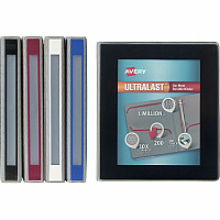 Avery&reg; Ultralast Binder 1" Binder Capacity - Letter - 8 1/2" x 11" Sheet Size - 275 Sheet Capacity - Fastener: Slant Ring - Pocket: 2, Internal, Front - Vinyl - Black, Blue, Red, White - Pocket, Heavy Duty, One Touch Ring, Gap-free Ring, Non-s (79728)