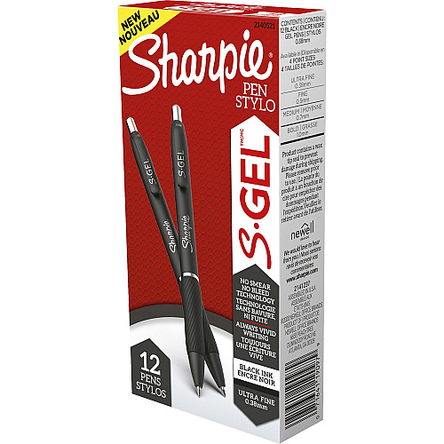 Sanford S-Gel Pens 0.38 mm Pen Point - Black Ink - Gel-based - 1 Dozen (2140521)