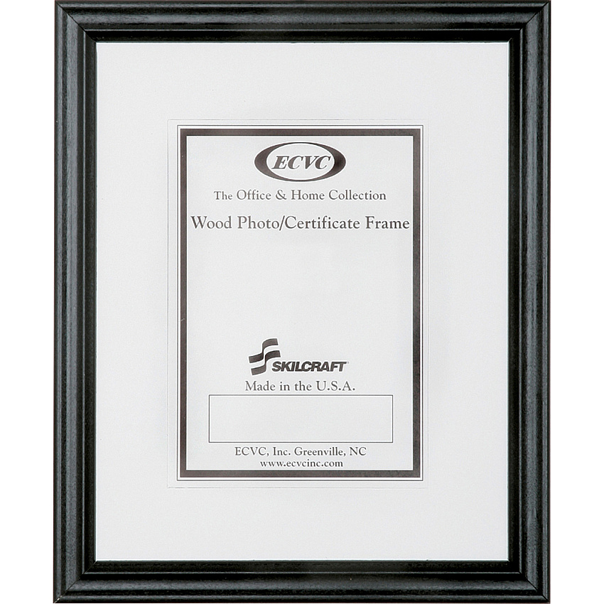 AbilityOne SKILCRAFT Style A Wood Frame Wall Mountable - Horizontal, Vertical - Hanger - 6 / Box - Black (0615834BX)