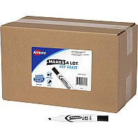 Avery&reg; Marks-A-Lot Value Pack Dry Erase Markers Chisel Marker Point - Erasable - Black Ink - 200 / Carton (24445)