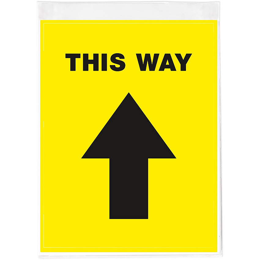Avery&reg; Floor Decal Print/Message "This Way" - Rectangular Shape - Pre-printed, Tear Resistant, Wear Resistant, Non-slip, Water Resistant, UV Coated, Durable, Removable, Scuff Resistant - Vinyl - Black - 5 / Pack (83022)