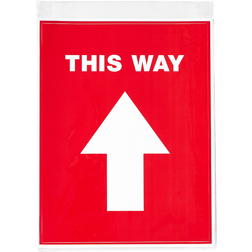 Avery&reg; THIS WAY Social Distancing Floor Decals Print/Message "This Way" - Rectangular Shape - Pre-printed, Tear Resistant, Wear Resistant, Non-slip, Water Resistant, UV Coated, Durable, Removable, Scuff Resistant - Vinyl - White - 5 / Pack (83091)