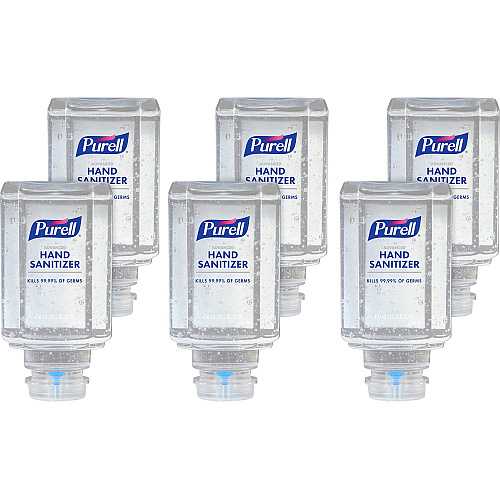 PURELL&reg; Advanced Hand Sanitizer Gel Refill Clean Scent - 15.22 fl oz - Push Pump Dispenser - Kill Germs - Hand, Skin - Clear - Dye-free, Refillable, Unscented - 6 / Carton (445006)
