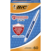 BIC PrevaGuard Clic Stic Antimicrobial Pens 1 mm Medium Pen Point - Retractable - Blue Ink - 60 / Box (CSAP60ECBE)