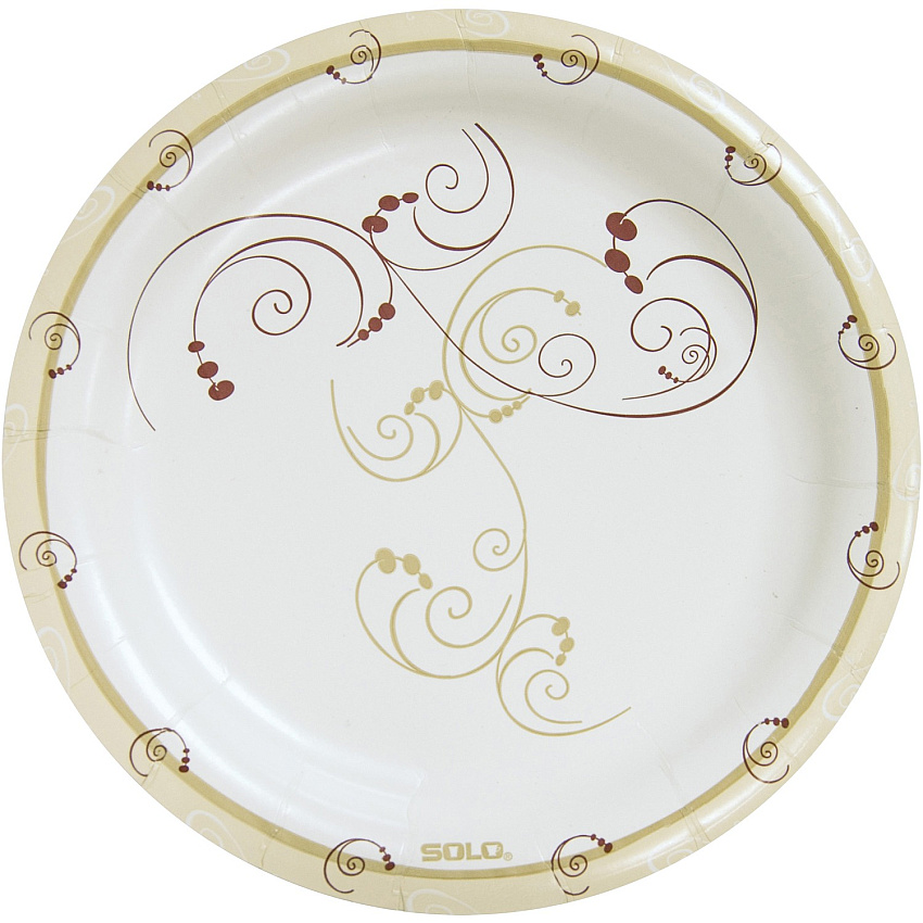 Solo Symphony 8-1/2" Mediumweight Paper Plates Serving - Symphony - 8.5" Diameter - Multi - Paper Body - 125 / Pack (MP9RJ8001)