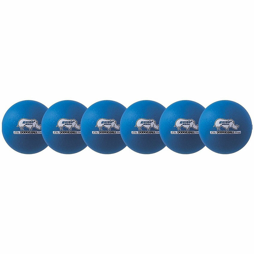 Champion Sports Rhino Skin Low Bounce Dodgeball Set 6.30" - Low Density Foam - Neon Blue - 6 / Set (RXD6NBLSET)