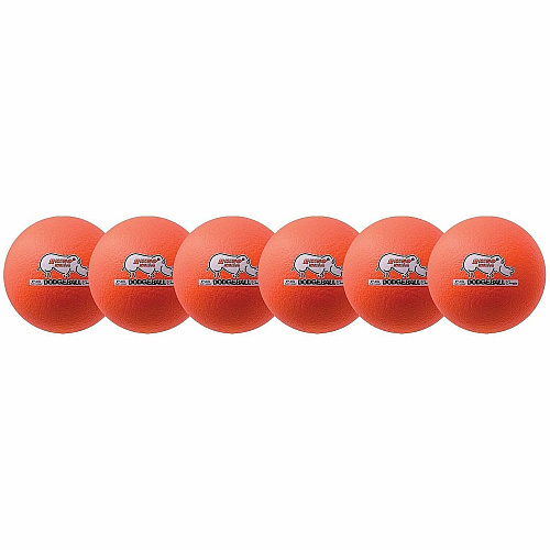 Champion Sports Rhino Skin Low Bounce Dodgeball Set 6.30" - Low Density Foam - Neon Orange - 6 / Set (RXD6NOSET)