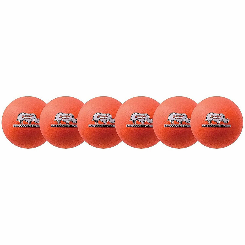 Champion Sports Rhino Skin Low Bounce Dodgeball Set 6.30" - Low Density Foam - Neon Orange - 6 / Set (RXD6NOSET)