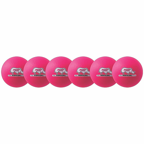 Champion Sports Rhino Skin Low Bounce Dodgeball Set 6.30" - Low Density Foam - Neon Pink - 6 / Set (RXD6NPSET)