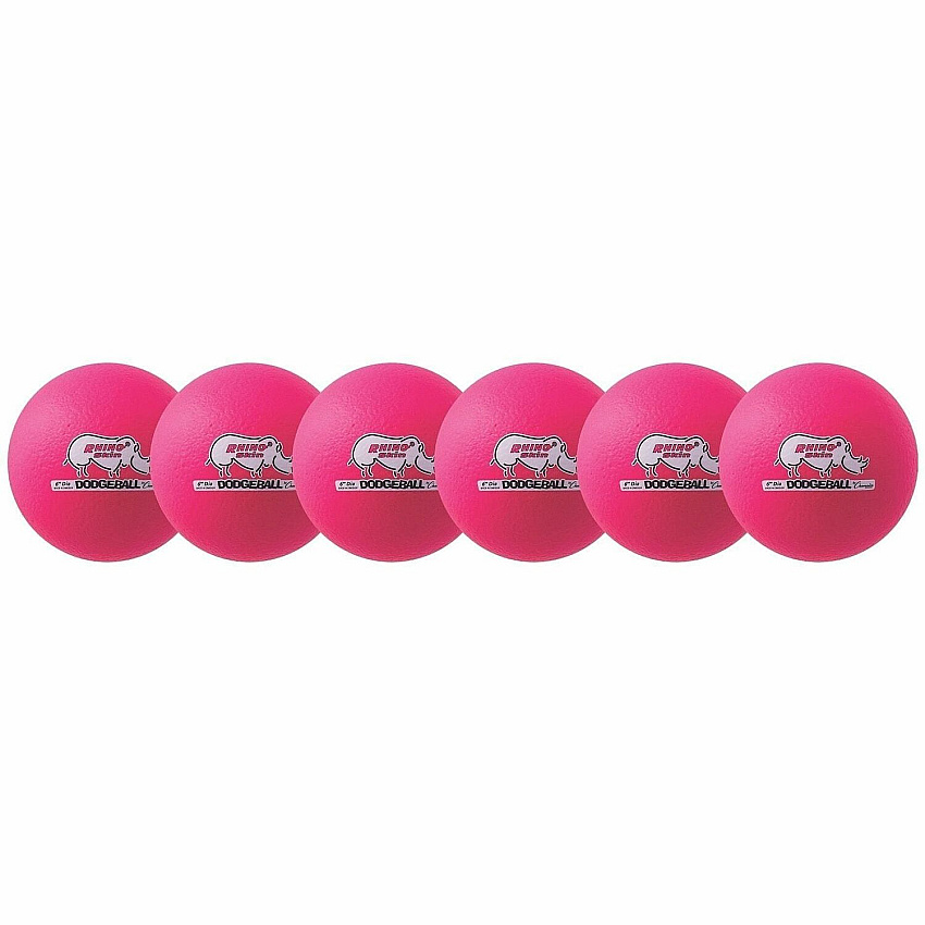 Champion Sports Rhino Skin Low Bounce Dodgeball Set 6.30" - Low Density Foam - Neon Pink - 6 / Set (RXD6NPSET)